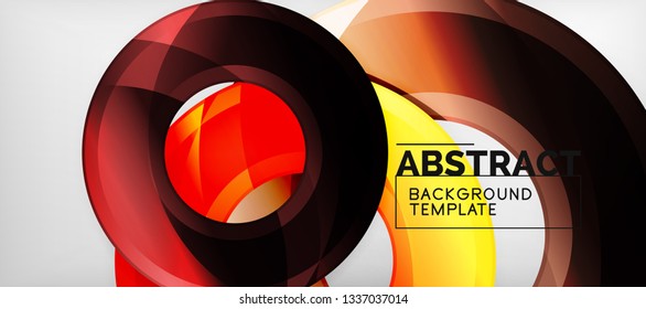Glossy circles geometric background, vector illustration