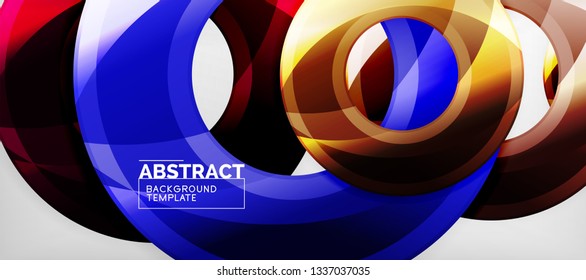 Fondo geométrico de círculos brillante, ilustración vectorial