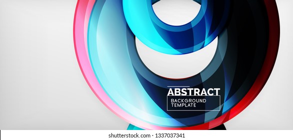 Glossy circles geometric background, vector illustration