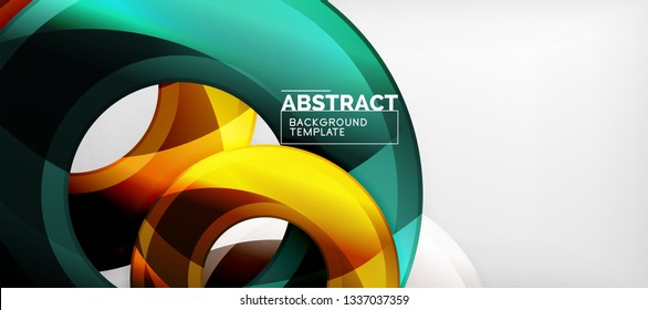 Glossy circles geometric background, vector illustration