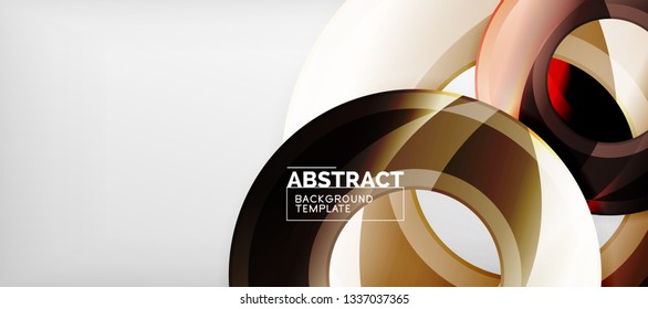 Fondo geométrico de círculos brillante, ilustración vectorial