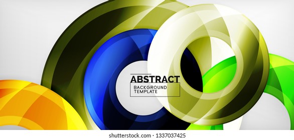 Glossy circles geometric background, vector illustration