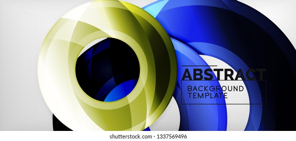 Glossy circles geometric background, vector illustration