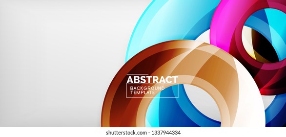 Glossy circles geometric background, vector illustration