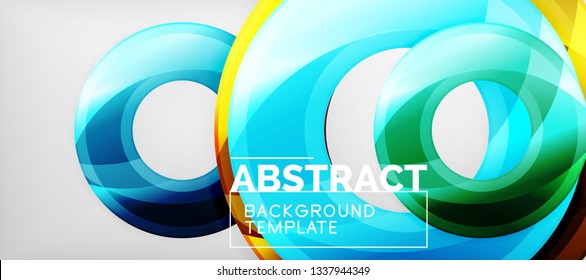 Glossy circles geometric background, vector illustration