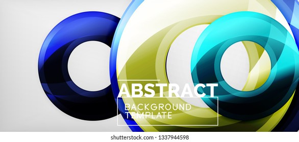 Glossy circles geometric background, vector illustration