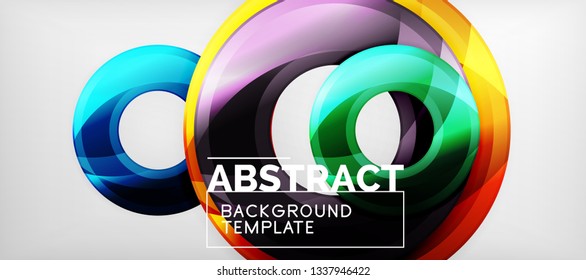 Glossy-Kreise, geometrischer Hintergrund, Vektorgrafik