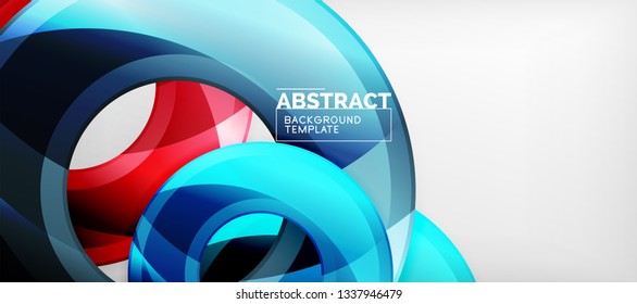 Glossy circles geometric background, vector illustration