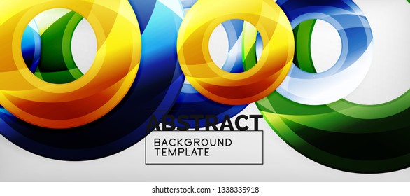 Glossy circles geometric background, vector illustration
