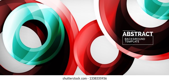 Glossy circles geometric background, vector illustration
