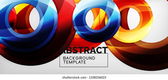 Glossy circles geometric background, vector illustration