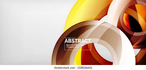 Glossy circles geometric background, vector illustration