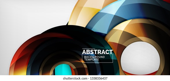Glossy circles geometric background, vector illustration