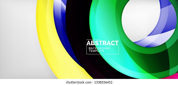 Glossy circles geometric background, vector illustration