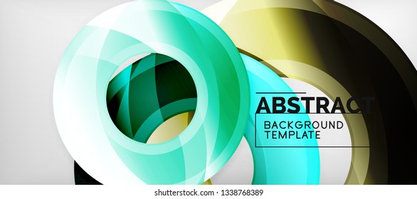 Glossy circles geometric background, vector illustration