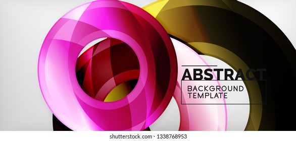 Glossy circles geometric background, vector illustration