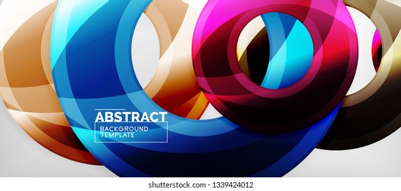Glossy circles geometric background, vector illustration