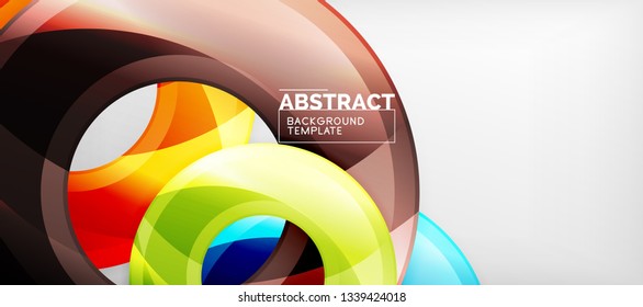 Fondo geométrico de círculos brillante, ilustración vectorial