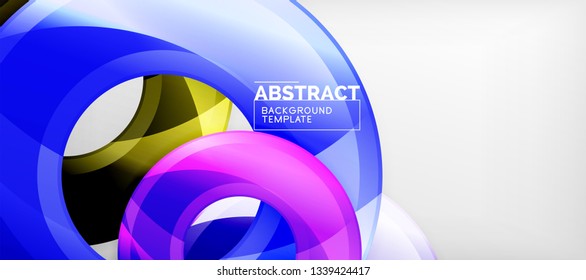 Glossy circles geometric background, vector illustration