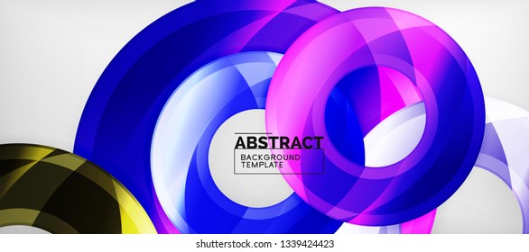 Glossy circles geometric background, vector illustration