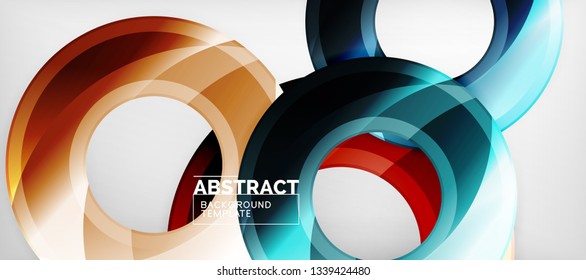 Glossy circles geometric background, vector illustration