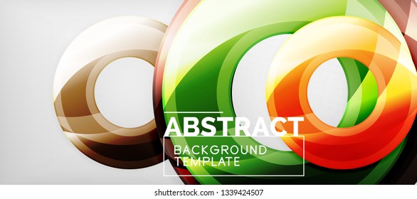Glossy circles geometric background, vector illustration