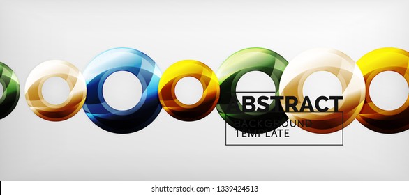 Fondo geométrico de círculos brillante, ilustración vectorial