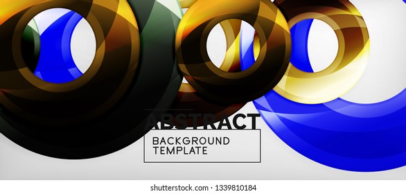 Glossy circles geometric background, vector illustration