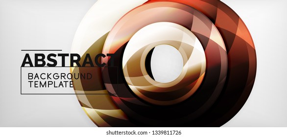 Fondo geométrico de círculos brillante, ilustración vectorial