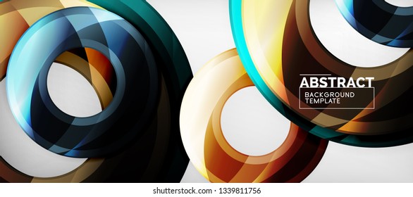 Glossy circles geometric background, vector illustration