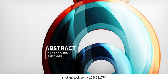 Glossy circles geometric background, vector illustration