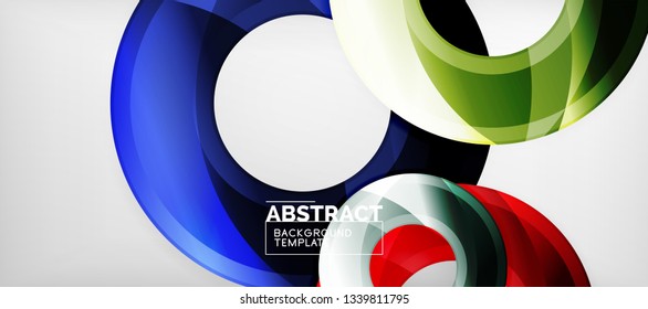 Glossy circles geometric background, vector illustration