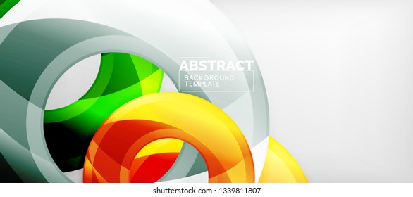 Glossy circles geometric background, vector illustration