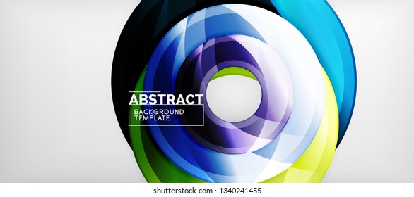 Glossy circles geometric background, vector illustration