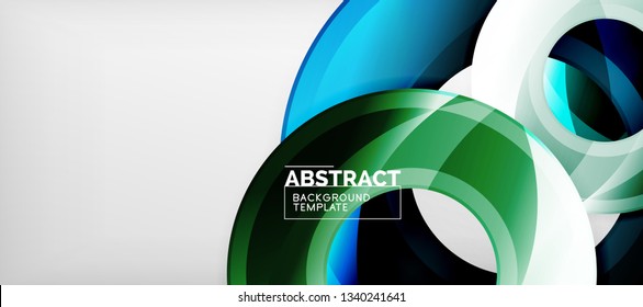 Glossy circles geometric background, vector illustration