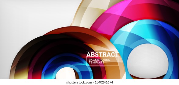Glossy circles geometric background, vector illustration
