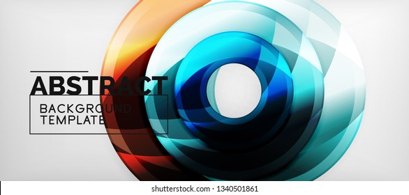 Glossy circles geometric background, vector illustration