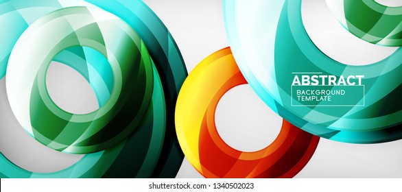 Glossy circles geometric background, vector illustration