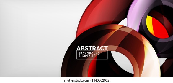 Glossy circles geometric background, vector illustration