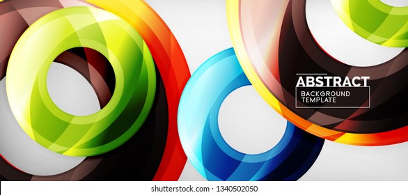 Fundo geométrico de círculos brilhantes, ilustração vetorial