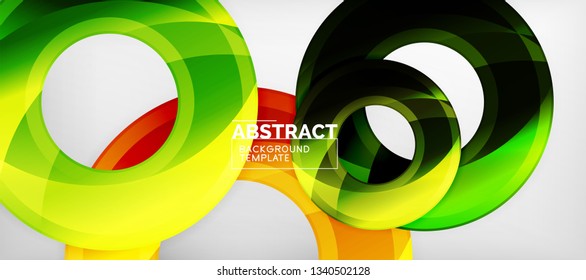 Glossy circles geometric background, vector illustration