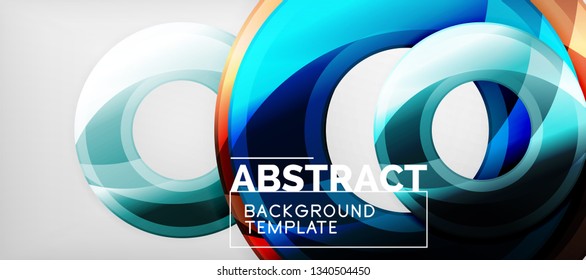 Glossy circles geometric background, vector illustration