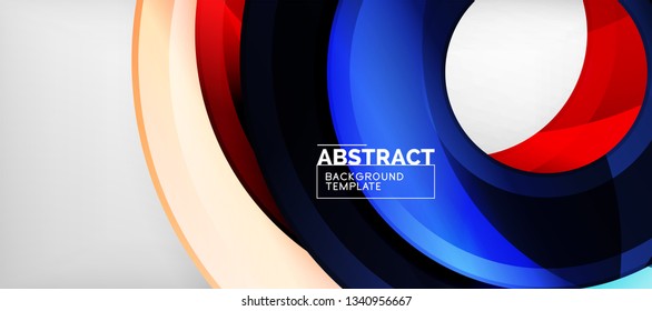 Glossy circles geometric background, vector illustration