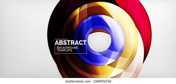 Glossy circles geometric background, vector illustration