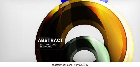 Glossy circles geometric background, vector illustration