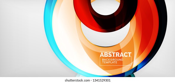 Glossy circles geometric background, vector illustration