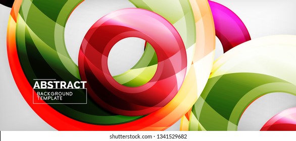 Fondo geométrico de círculos brillante, ilustración vectorial