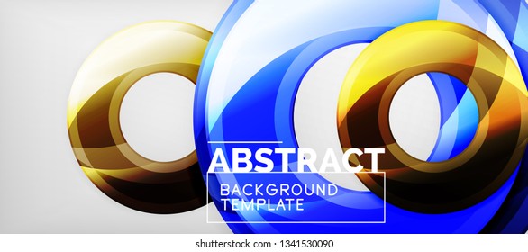 Glossy circles geometric background, vector illustration