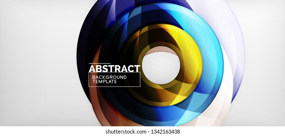 Glossy circles geometric background, vector illustration