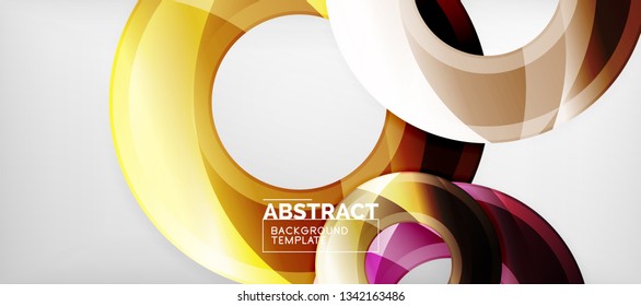 Glossy circles geometric background, vector illustration